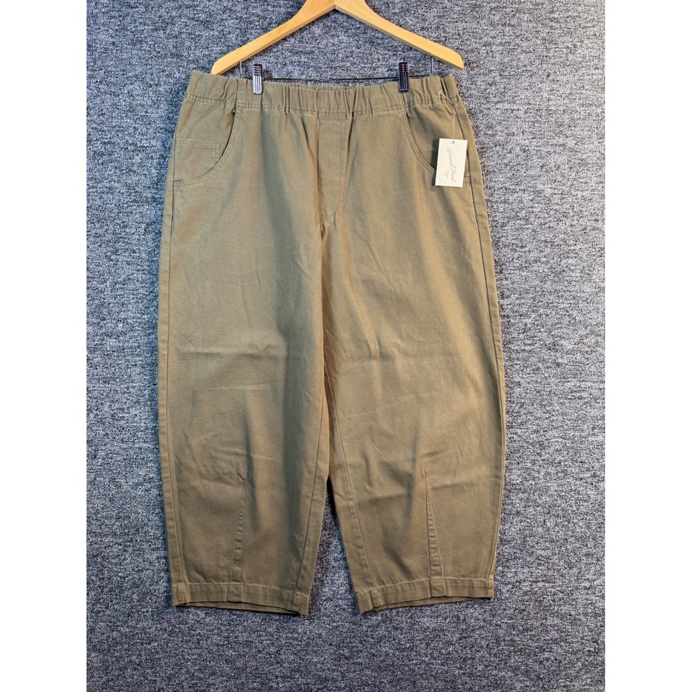 Universal Thread Womens XL Olive Green Barrel Pants Elastic Waist Tapered Crop